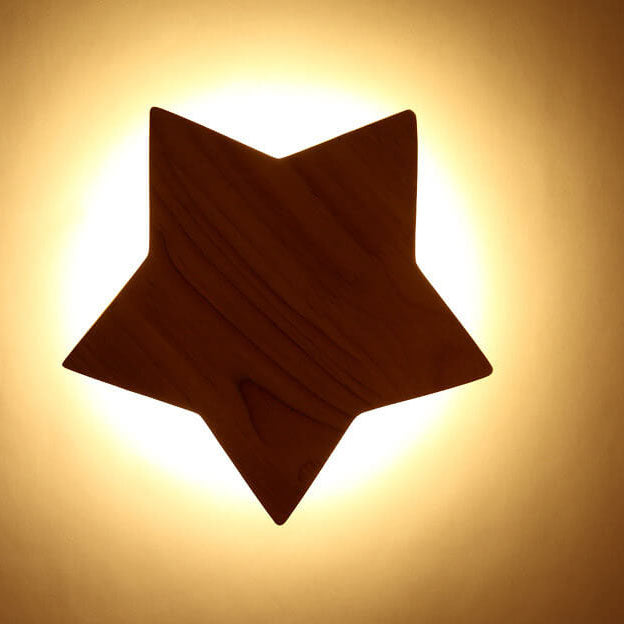 Star Shaped Wooden Mood Wall Lamp