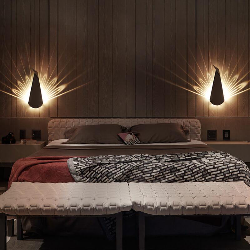 Geometric Metal Peacock Lighting Wall Lamp
