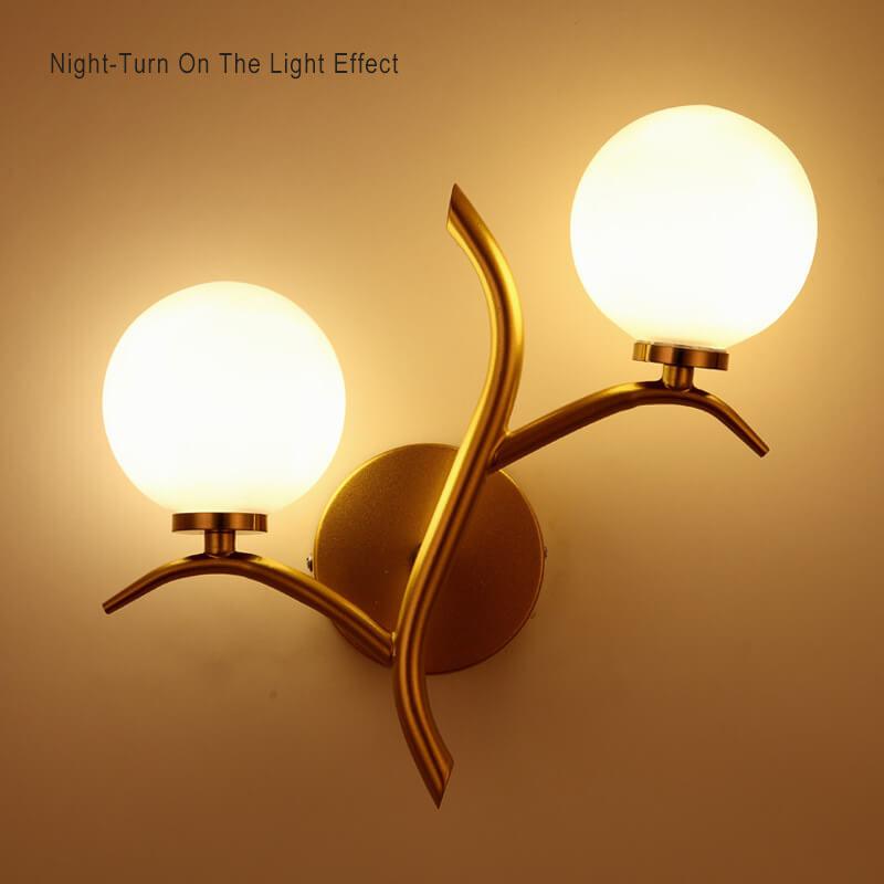 Glass Ball Tree Branch 2-Light Wall Lamp