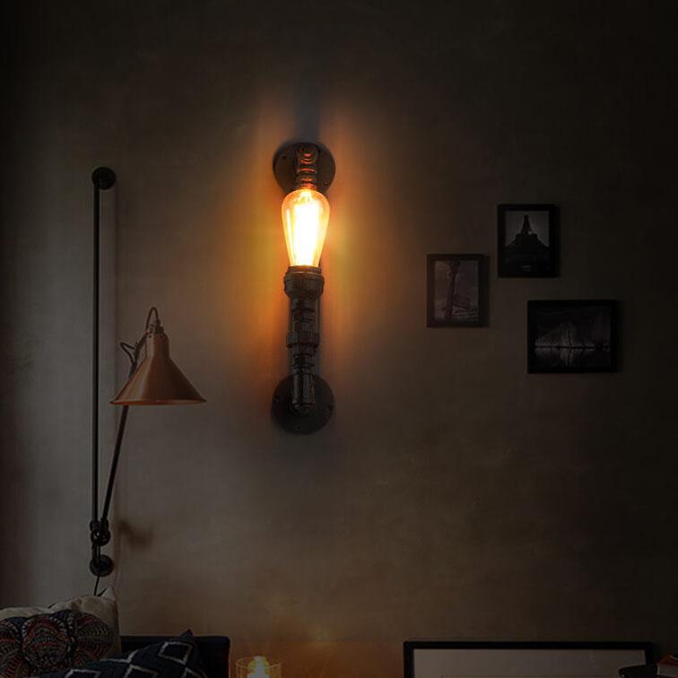 Rust Pipe Wall Lamp