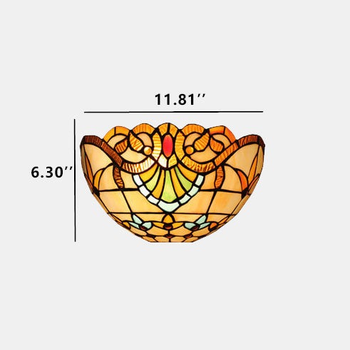 Stained Glass Bowl Shape Wall Lamp