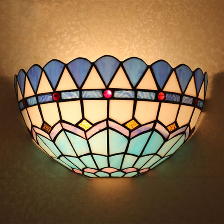 Stained Glass Bowl Shape Wall Lamp