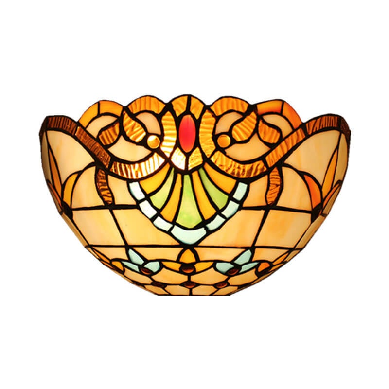 Stained Glass Bowl Shape Wall Lamp