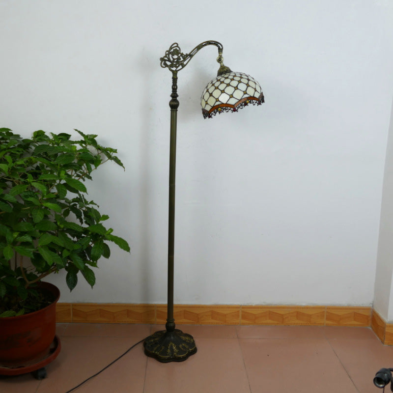 Plaid Stained Glass Bead Floor Lamp
