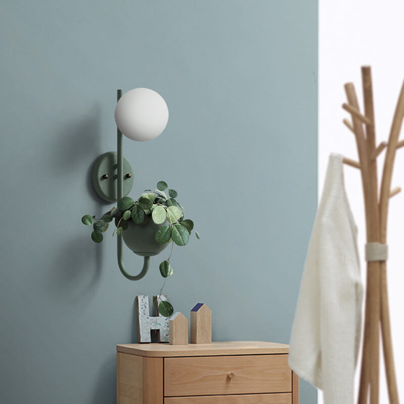 Sphere Storage Box Planting Wall Lamp