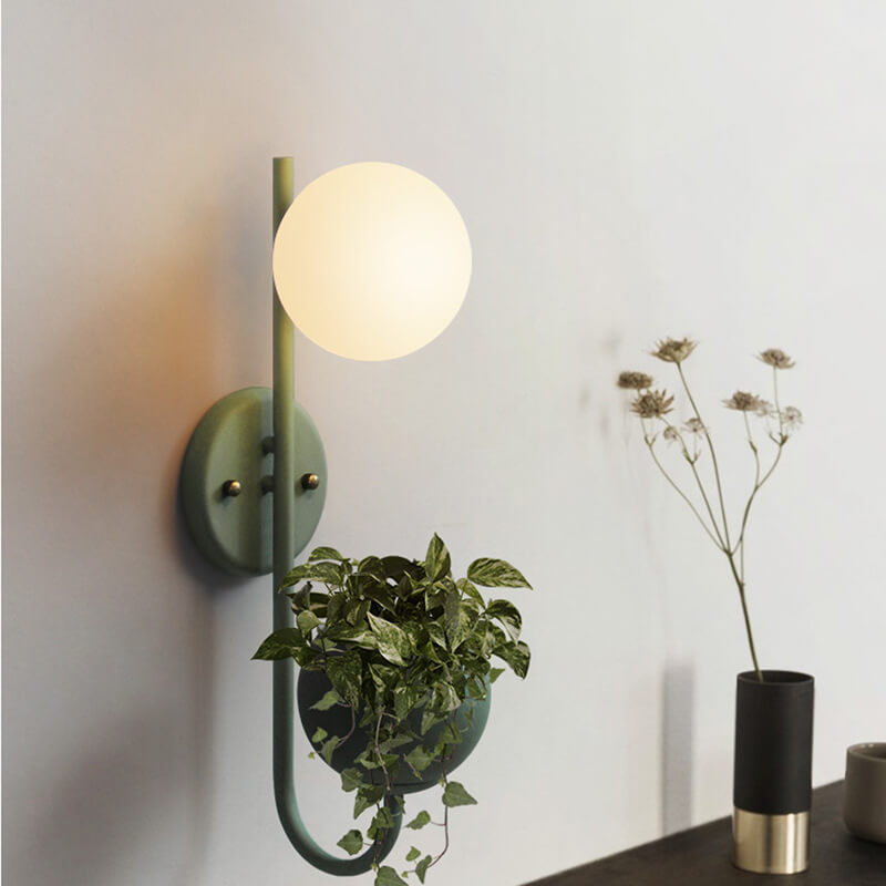 Sphere Storage Box Planting Wall Lamp