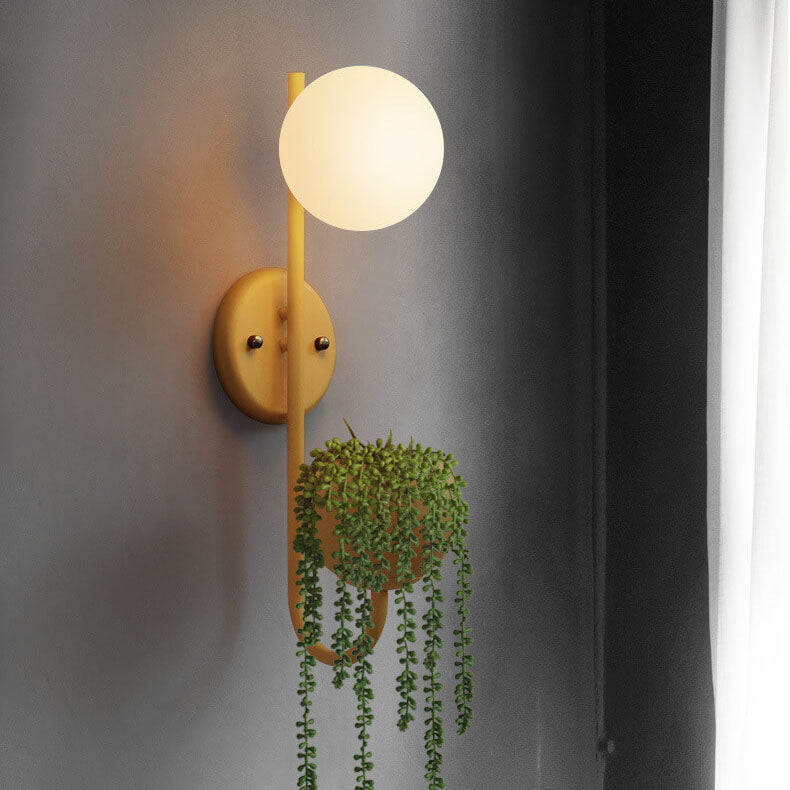 Sphere Storage Box Planting Wall Lamp