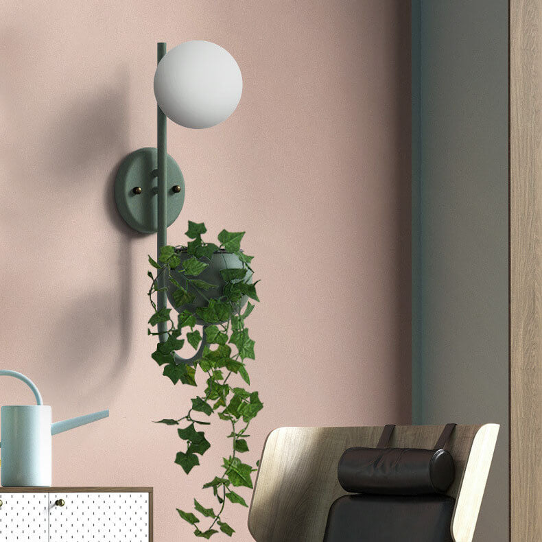 Sphere Storage Box Planting Wall Lamp