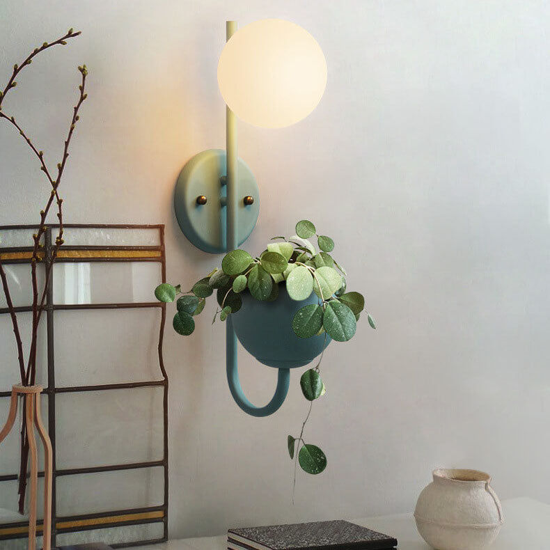 Sphere Storage Box Planting Wall Lamp