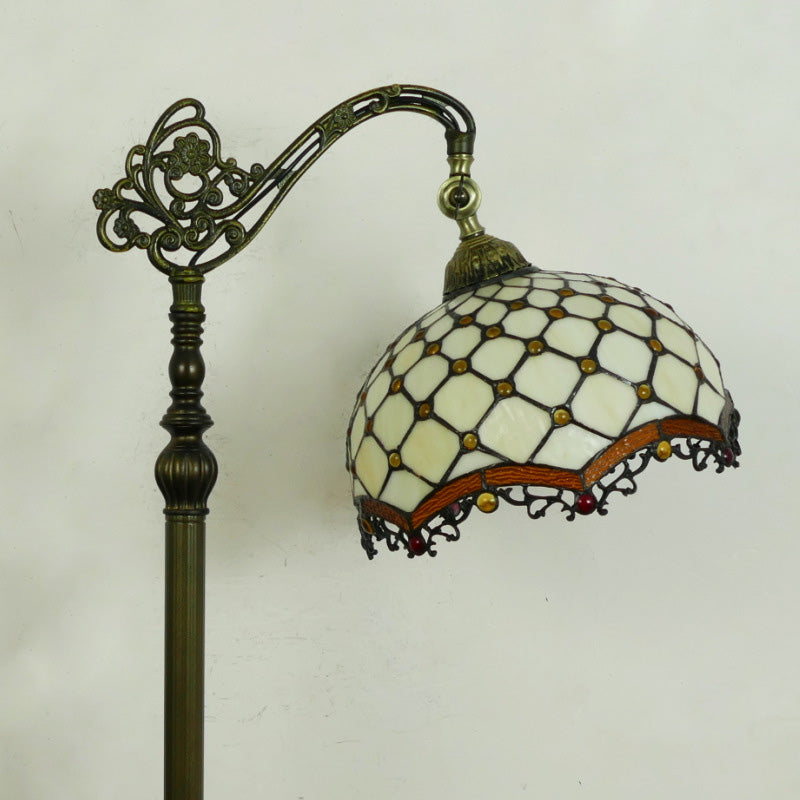 Plaid Stained Glass Bead Floor Lamp