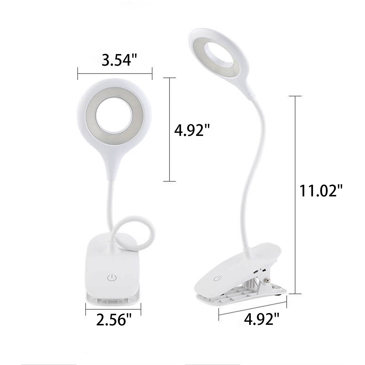 Foldable Round Rechargeable Clips Table Lamp