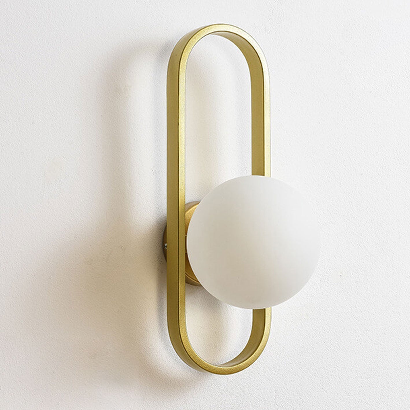Oval Ring Iron Glass Wall Lamp