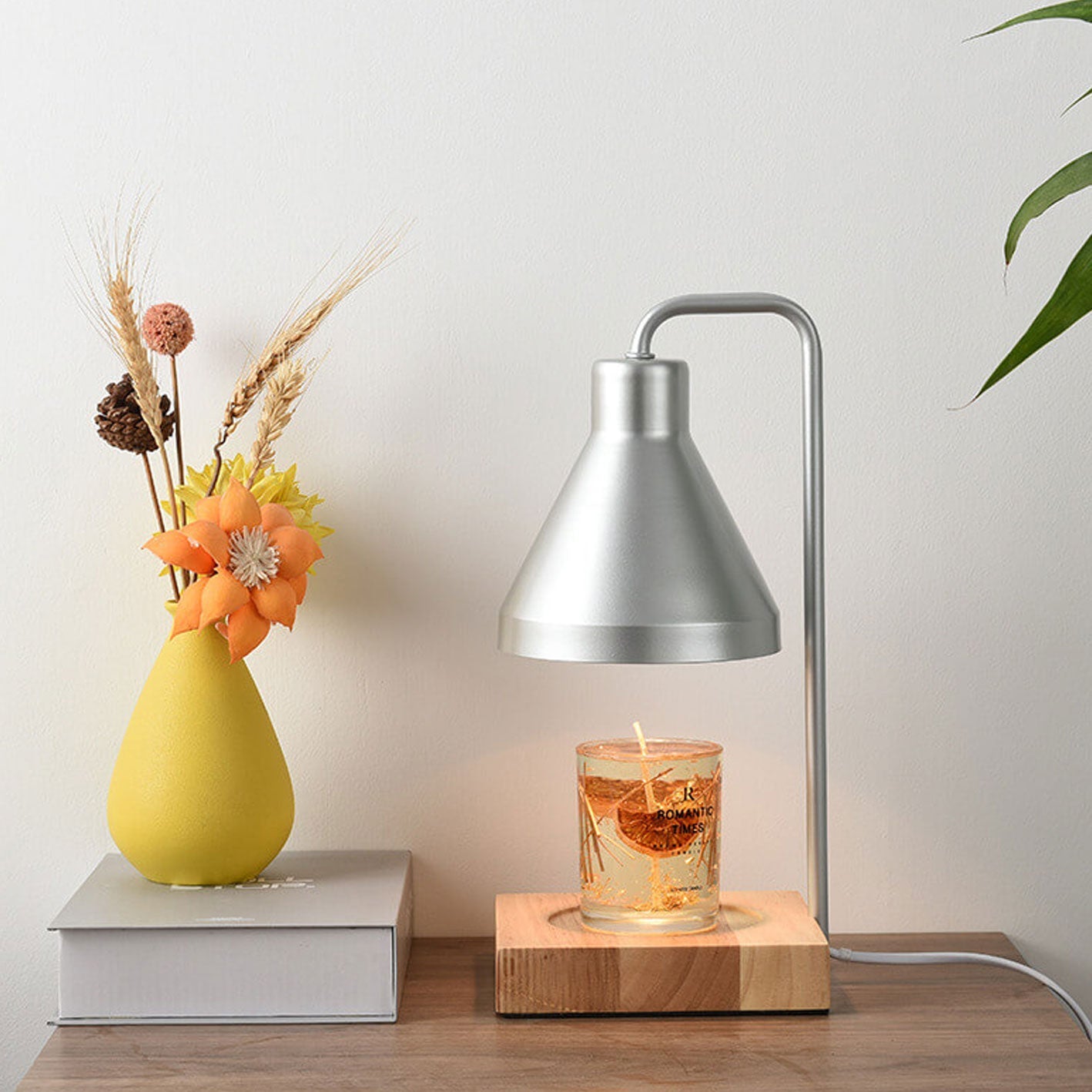 Cone Wood Melting Wax 2-Light Table Lamp