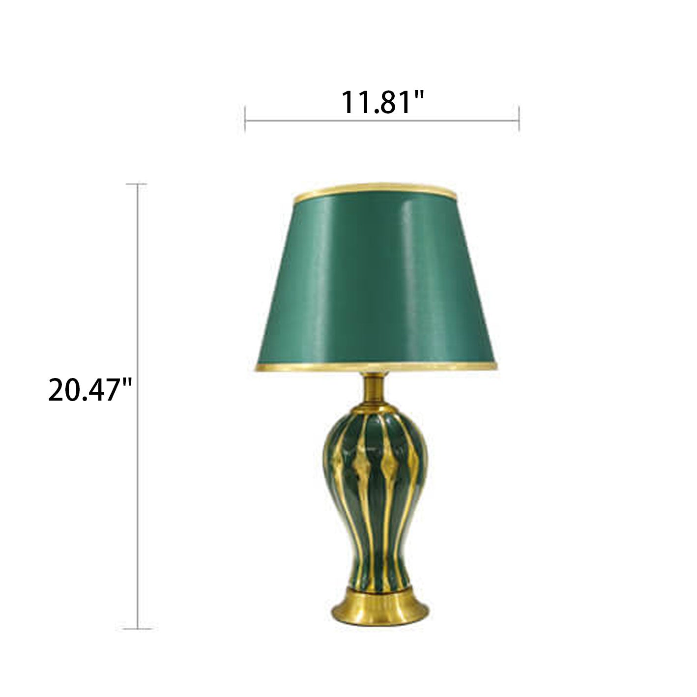 Fabric Ceramic Oval Table Lamp