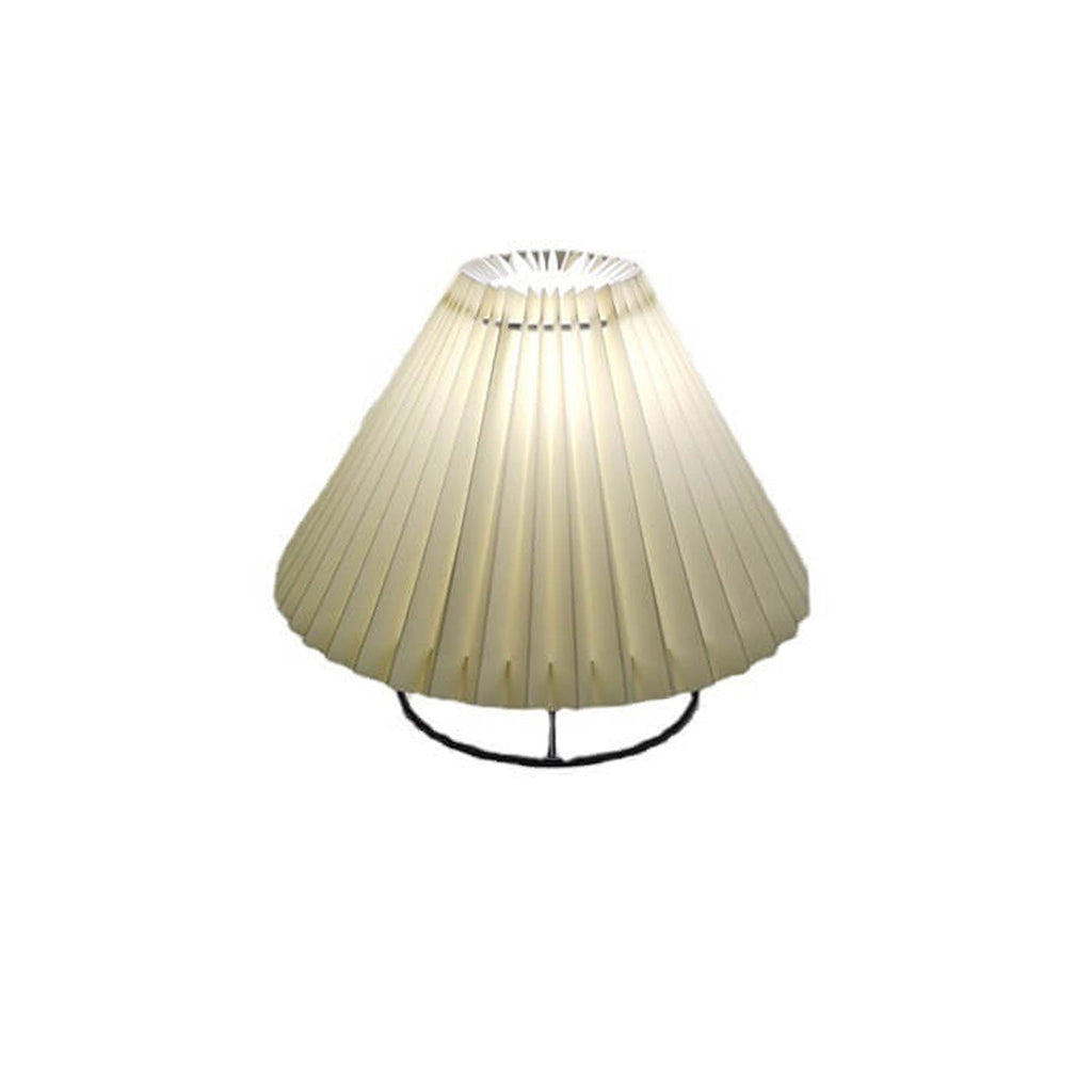 Pleated Fabric Round Metal Table Lamp