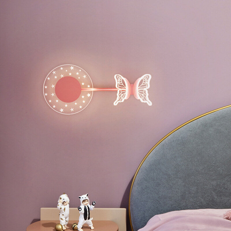 Acrylic Butterfly Star Design Wall Lamp