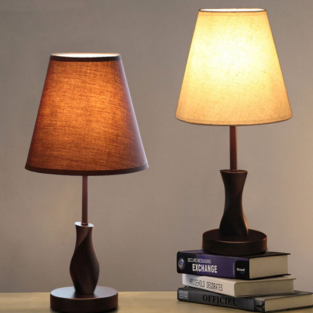 Solid Wood Fabric Table Lamp