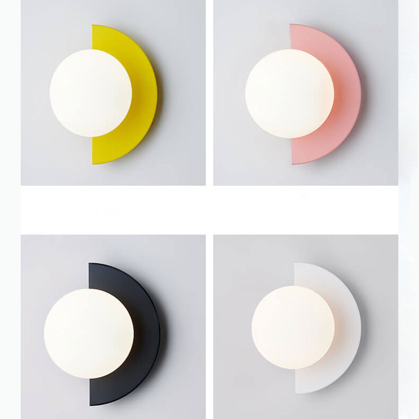 Glass Spherical Colorful Semicircle Wall Lamp