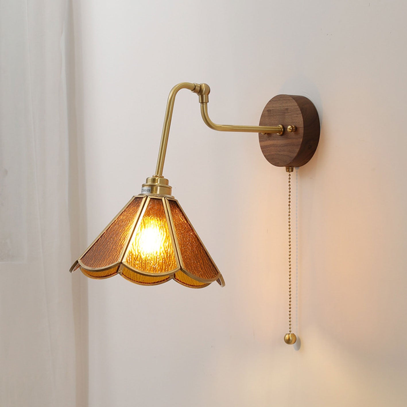 Brass Glass Switch Wall Lamp