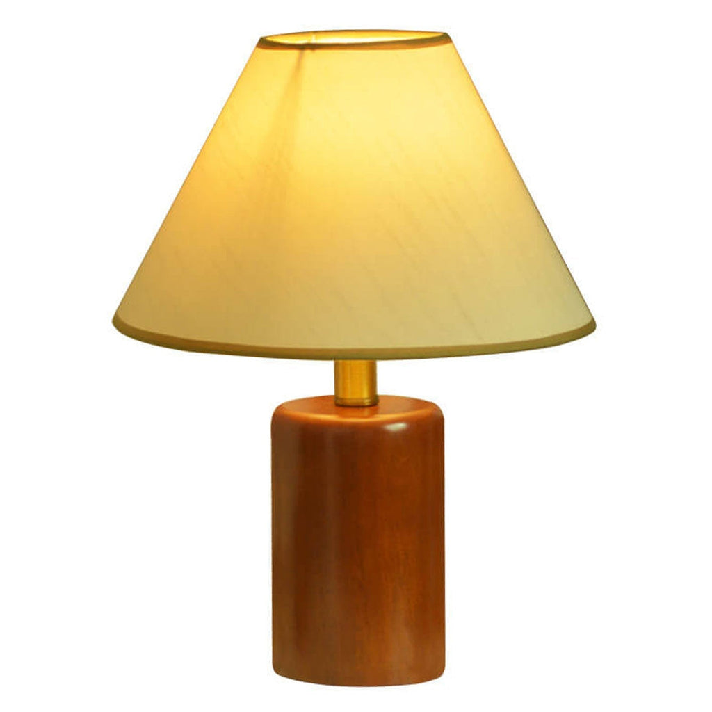 Pleated Cone Fabric Wooden Table Lamp