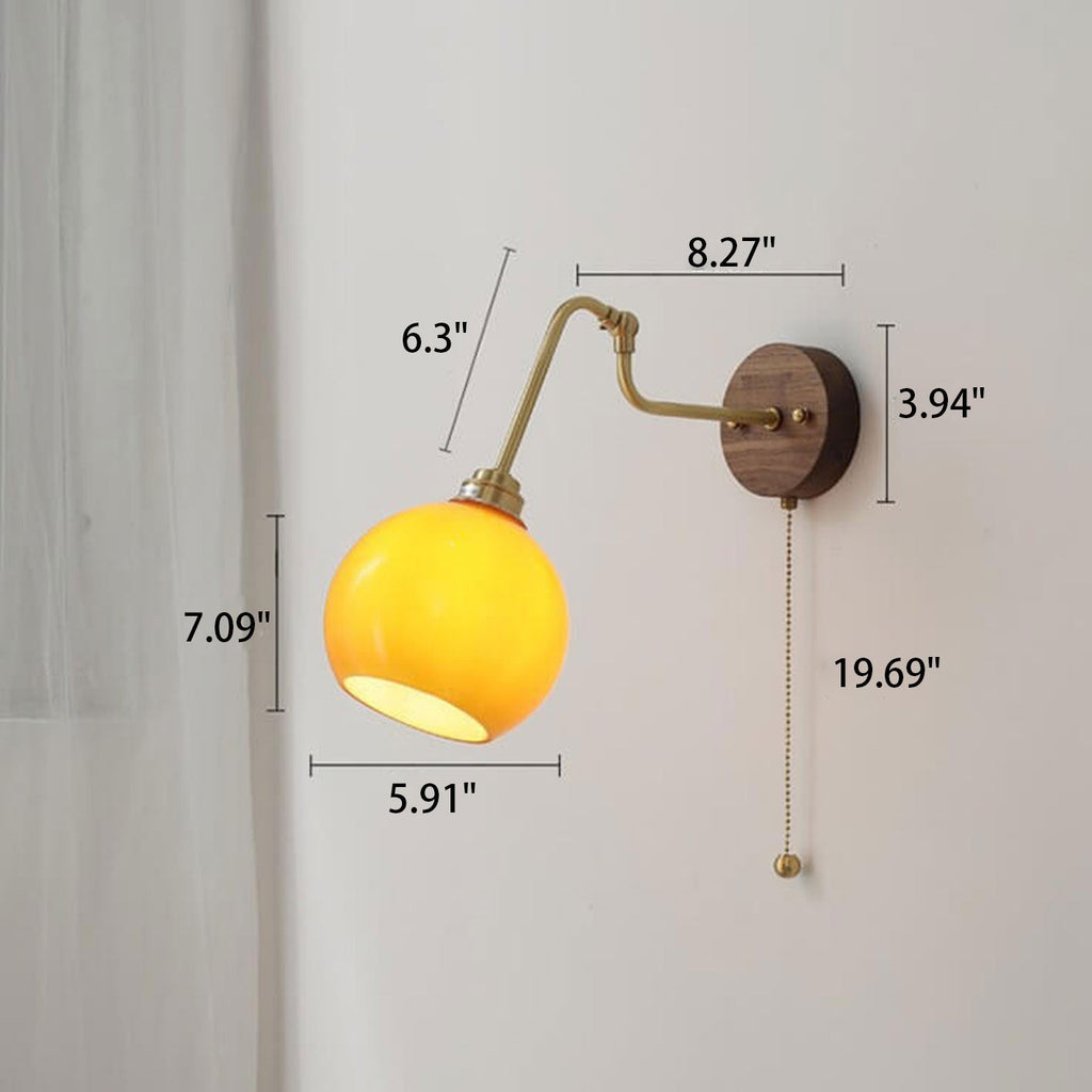 Walnut Glass Design Wall Lamp