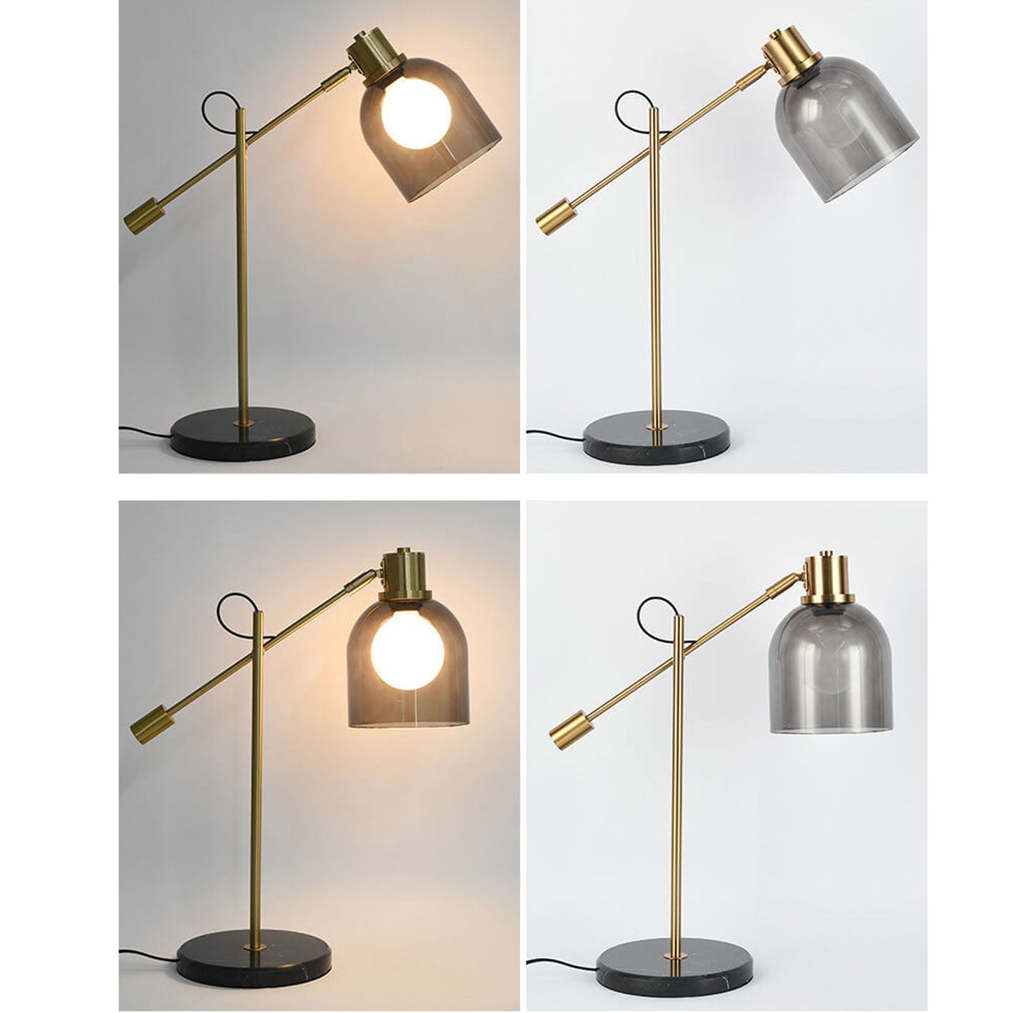 Postmodern Smoke Gray Glass Table Lamp