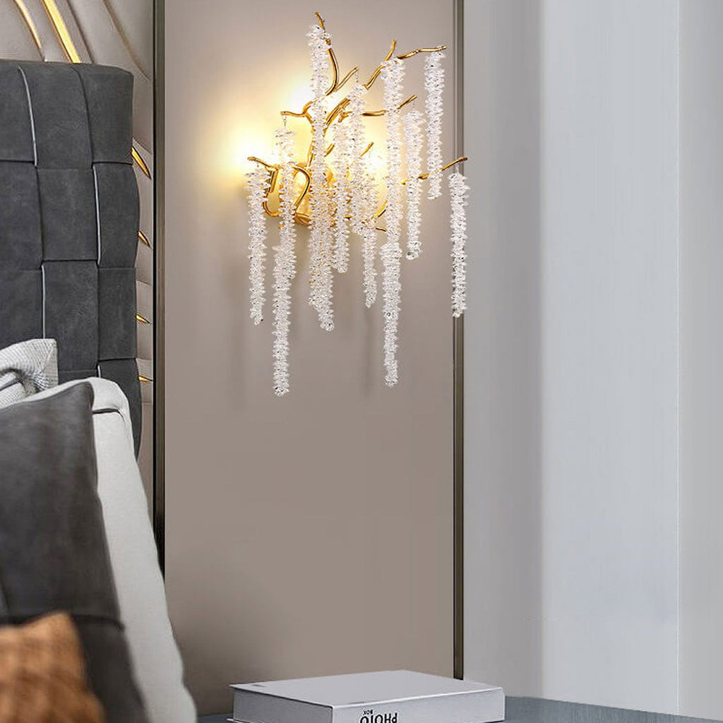 Tree Branch Crystal 3-Light Wall Lamp