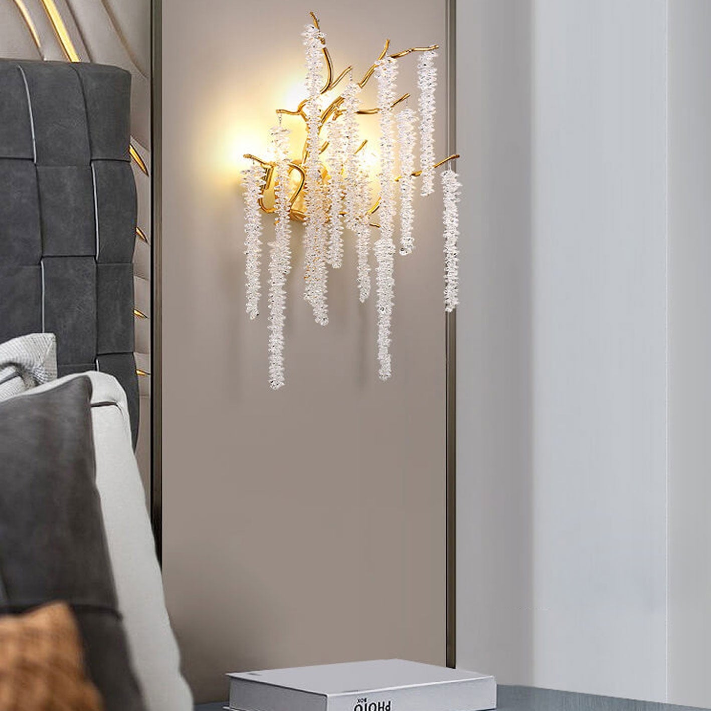 Tree Branch Crystal 3-Light Wall Lamp