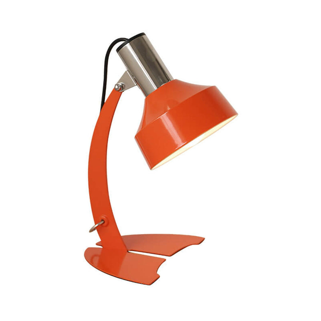 Orange Iron Dome Fishtail Table Lamp