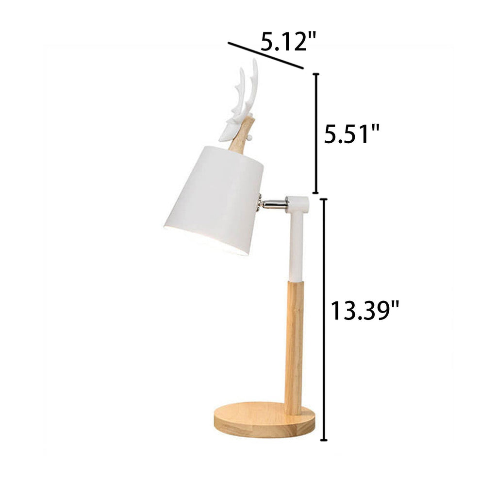 Moose Design Iron Wood Table Lamp