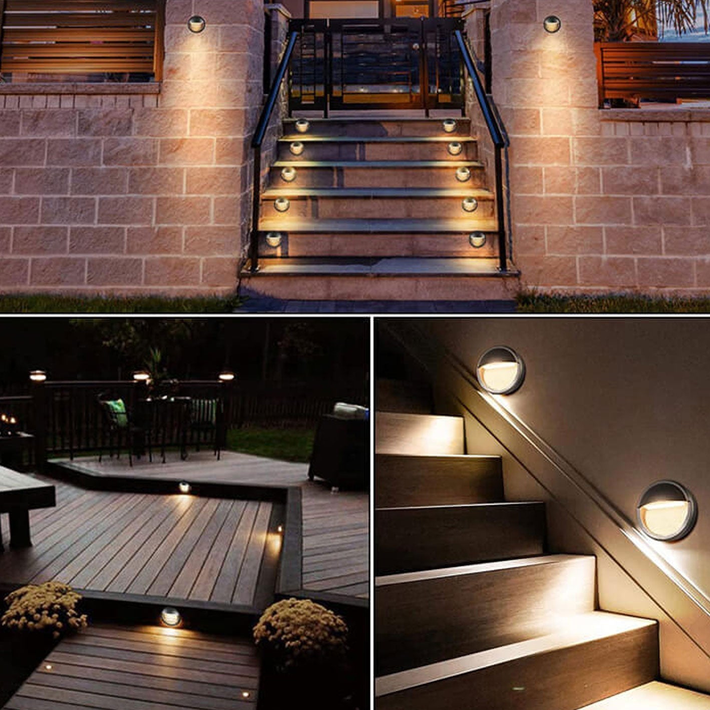 Round Aluminum Stair Enclosure Outdoor Light