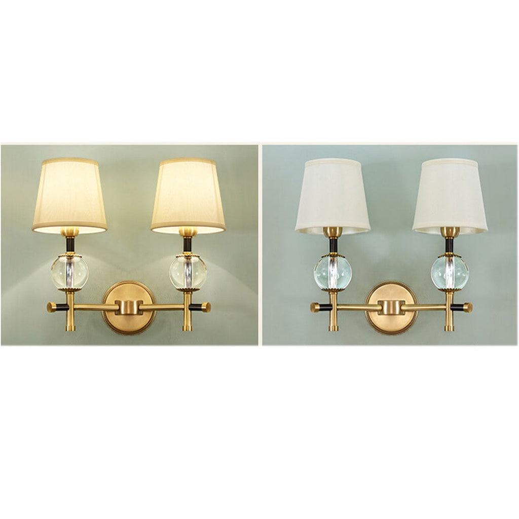 American Brass Fabric 1/2 Wall Lamp