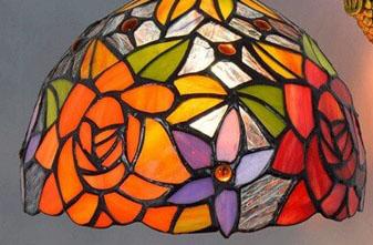 Stained Glass Rose Wall Lamp