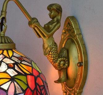 Stained Glass Rose Wall Lamp