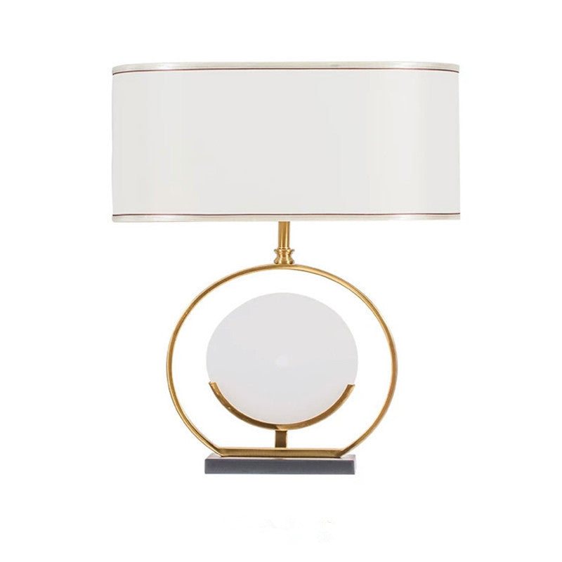 Fabric Lampshade Marble Table Lamp