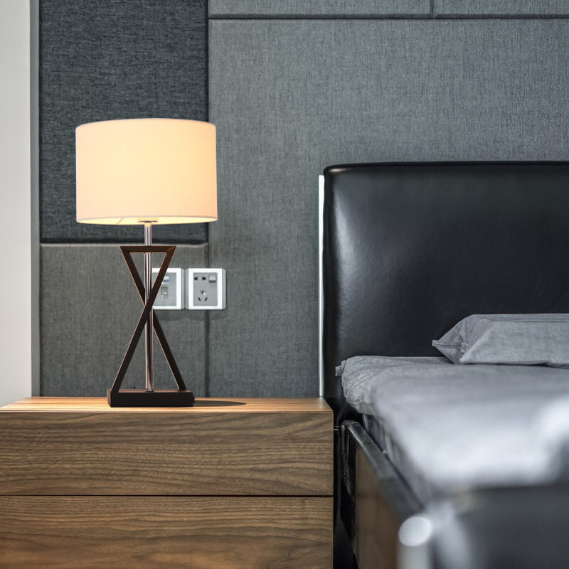 Fabric Cylindrical Table Lamp