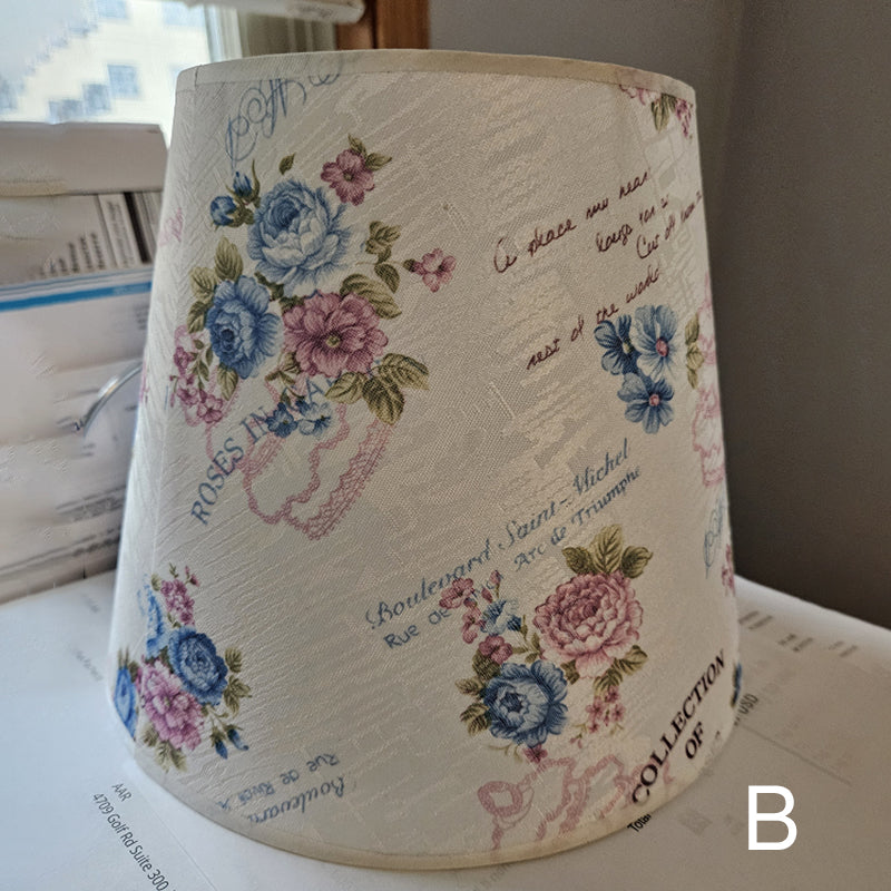 Floral Fabric Iron Vase Table Lamp