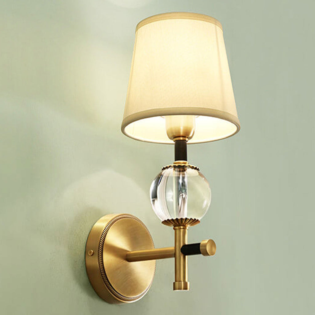 American Brass Fabric 1/2 Wall Lamp