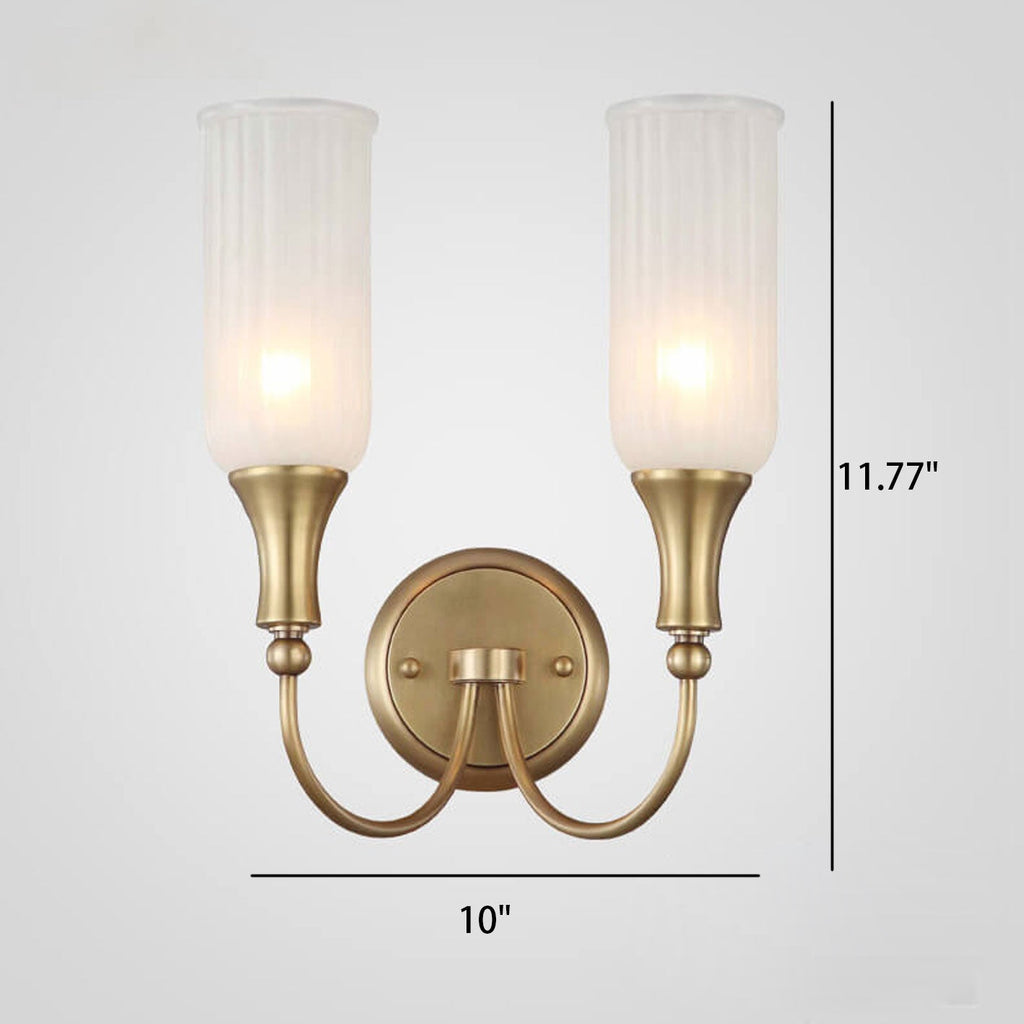 Brass Glass 1/2 Wall Lamp