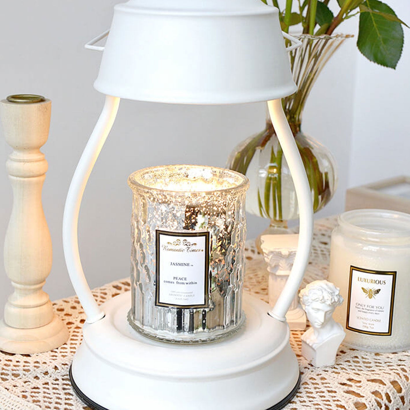 Metal Lantern Melting Wax Table Lamp