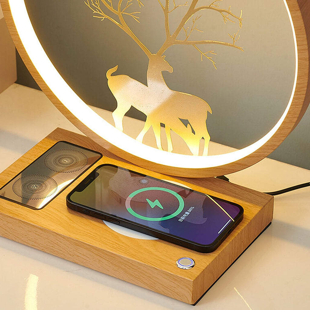 Round Deer Design Wireless Table Lamp