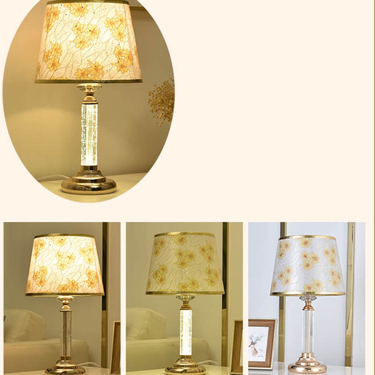 Crystal Brightness Remote Control Table Lamp