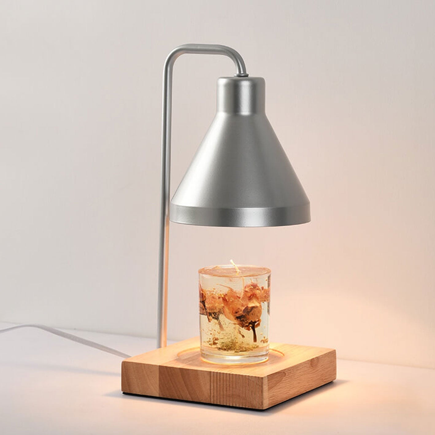 Cone Wood Melting Wax 2-Light Table Lamp