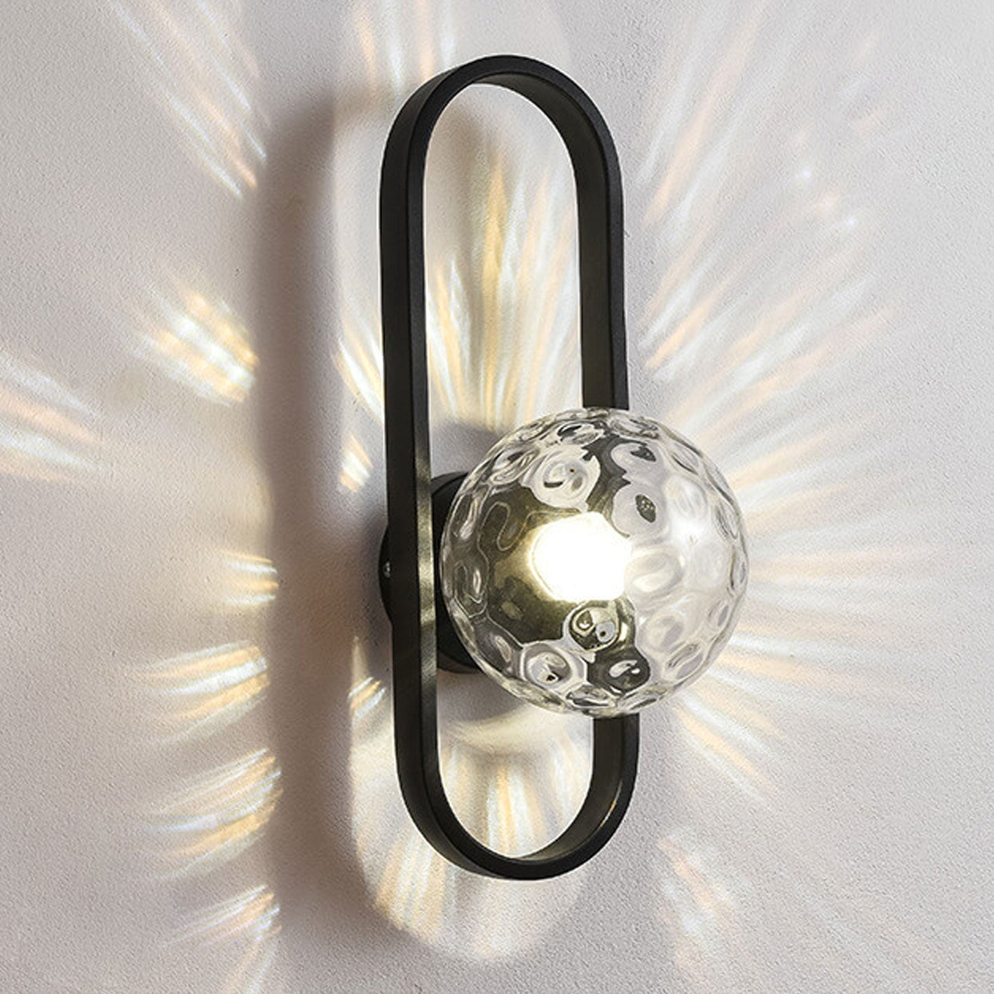 Oval Ring Iron Glass Wall Lamp