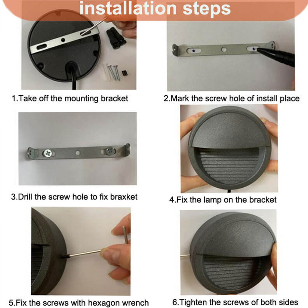 Round Aluminum Stair Enclosure Outdoor Light
