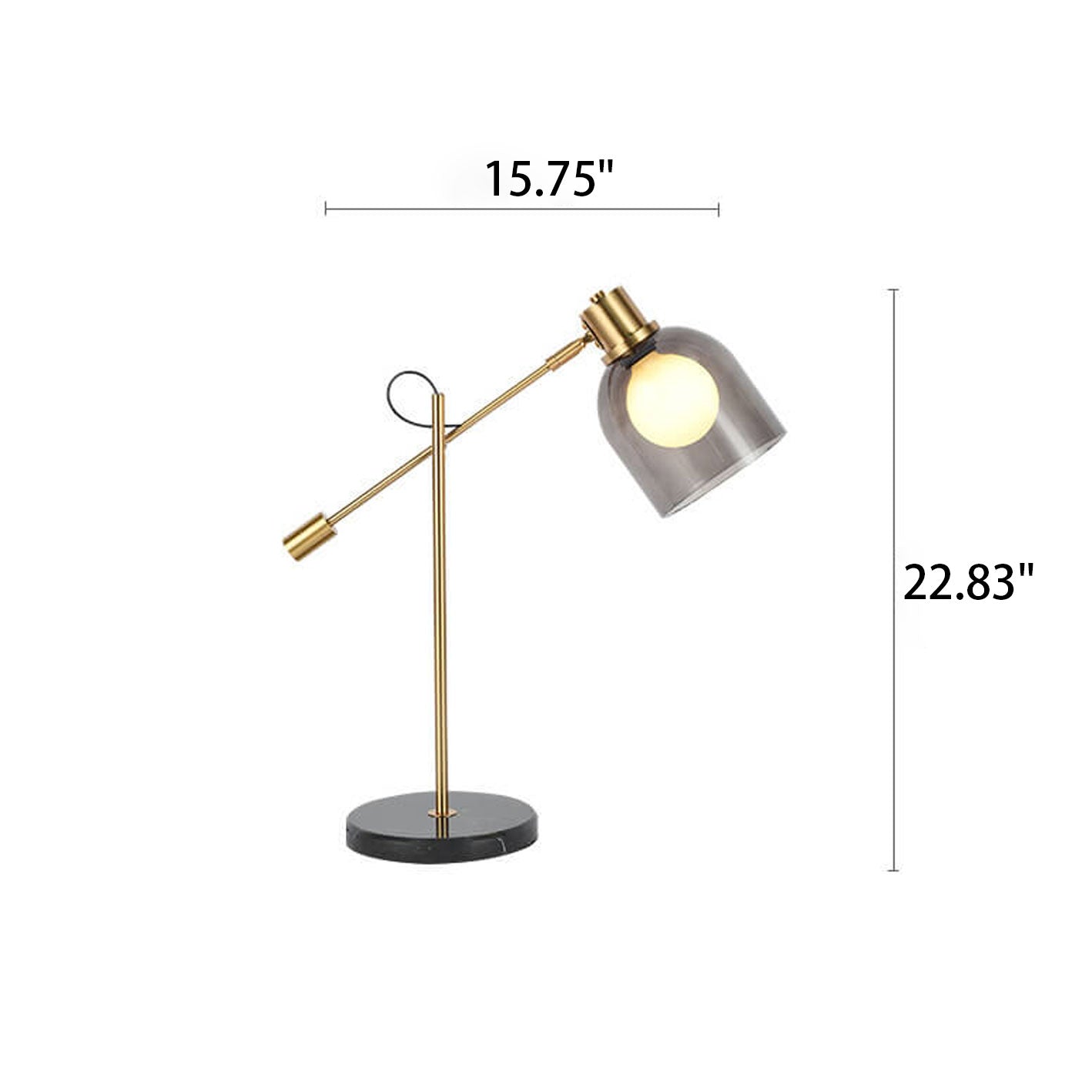 Postmodern Smoke Gray Glass Table Lamp