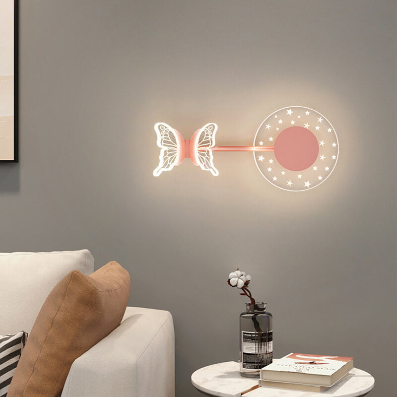 Acrylic Butterfly Star Design Wall Lamp