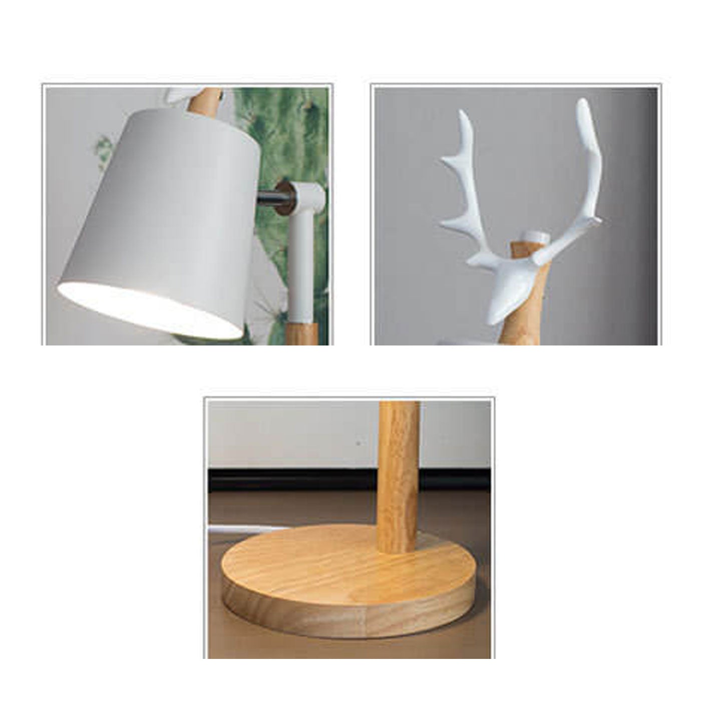 Moose Design Iron Wood Table Lamp