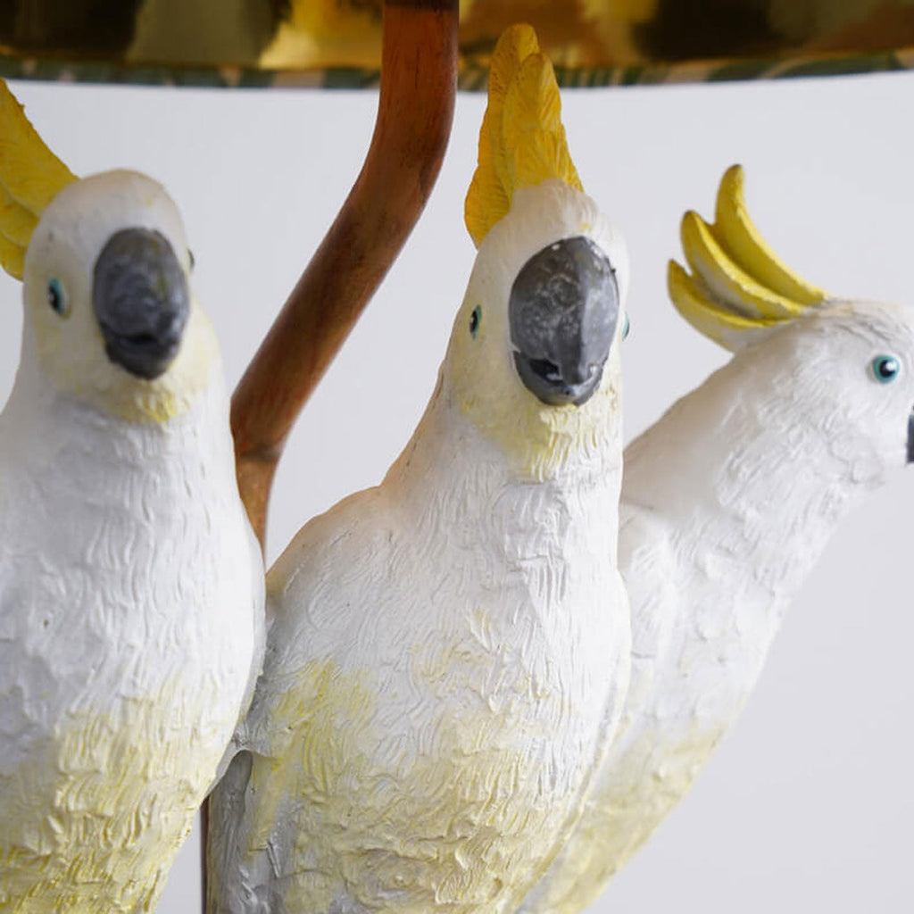 Leaf Fabric Resin Bird Table Lamp