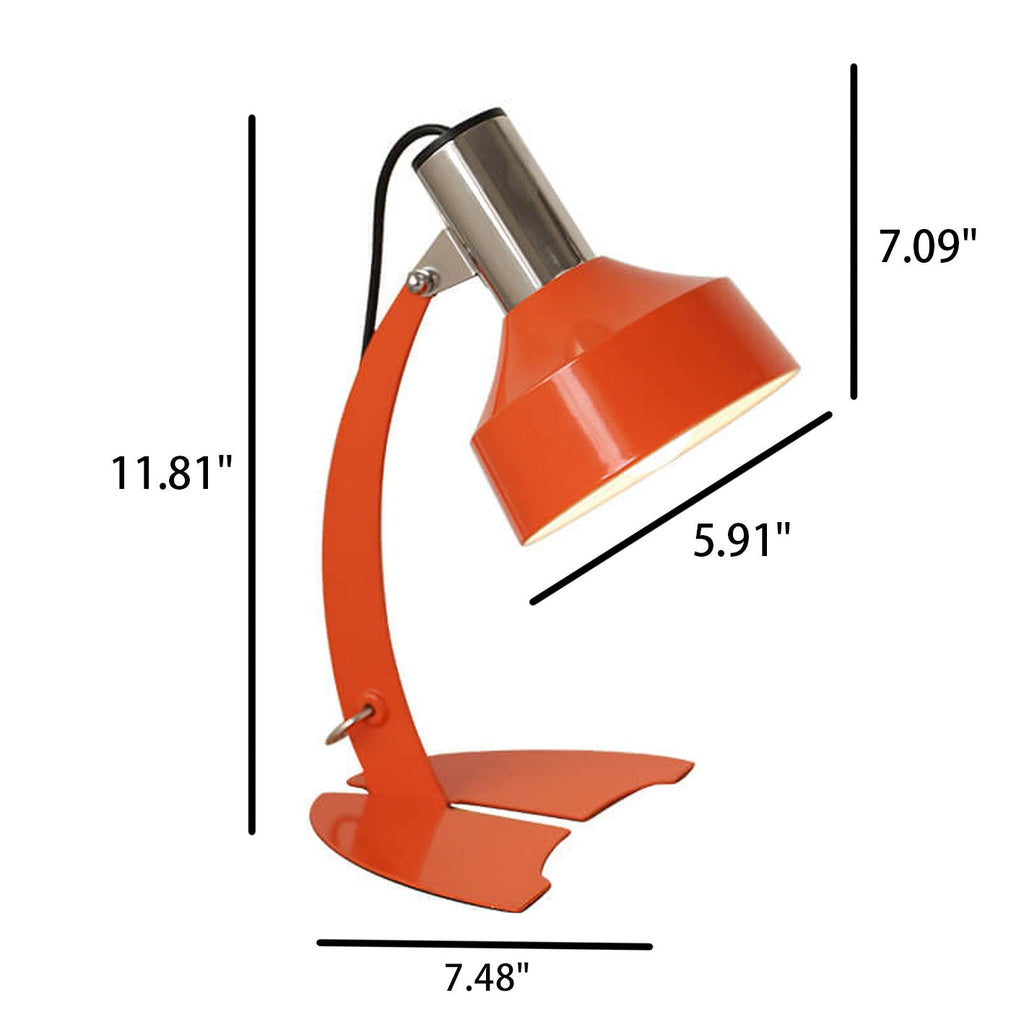 Orange Iron Dome Fishtail Table Lamp
